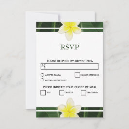 Cartões RSVP de Casamento de Plumeria de Frangipan