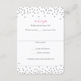 Cartões RSVP de Casamento de Pontos de Confetti Ro