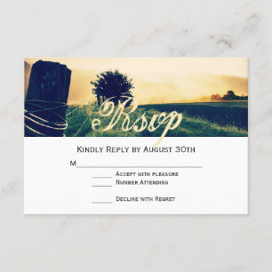 Cartões RSVP de Casamento de Posto de Cerca de Ca