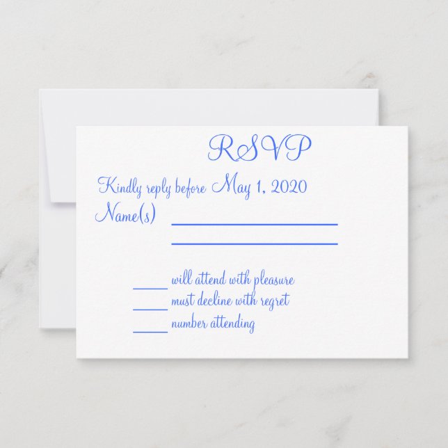 Cartões RSVP de Casamento de Praia Azul Monogramad (Frente)
