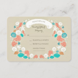 Cartões RSVP de Casamento de Praia Bonita