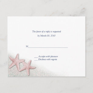 Cartões RSVP de Casamento de Praia de Starfish Ros