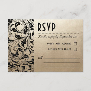 Cartões RSVP de Casamento de Sonho Nouveau - Doura