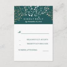 Cartões RSVP de Casamento de Teal Respiratório de