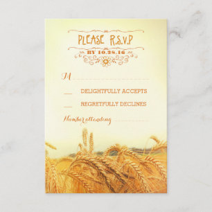 Cartões RSVP de casamento de trigo russo