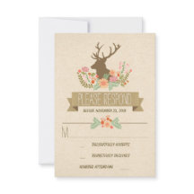 Cartões RSVP de casamento de veados russos