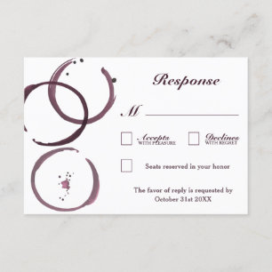 Cartões RSVP de Casamento de Vinha-tinteiro Rustic