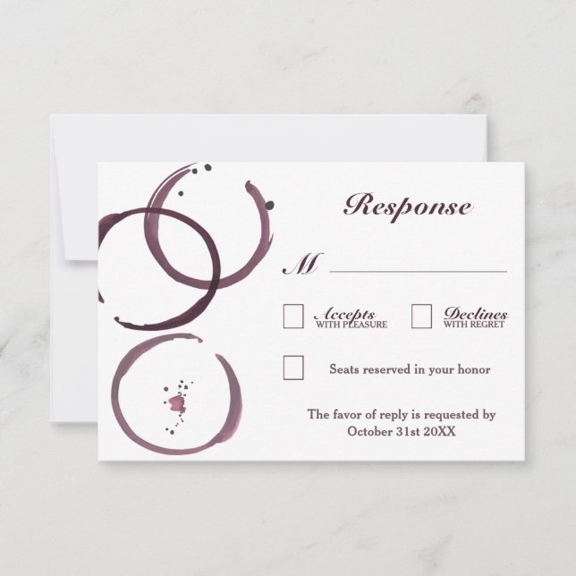 Cartões RSVP de Casamento de Vinha-tinteiro Rustic (Frente)