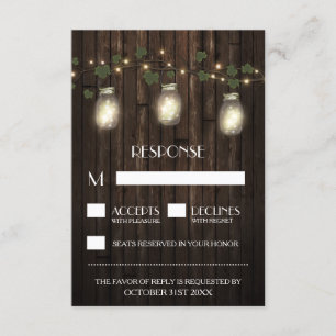 Cartões RSVP de Casamento de Vinha-Vinha