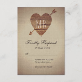 Cartões RSVP de Casamento do País com Seta de Cora