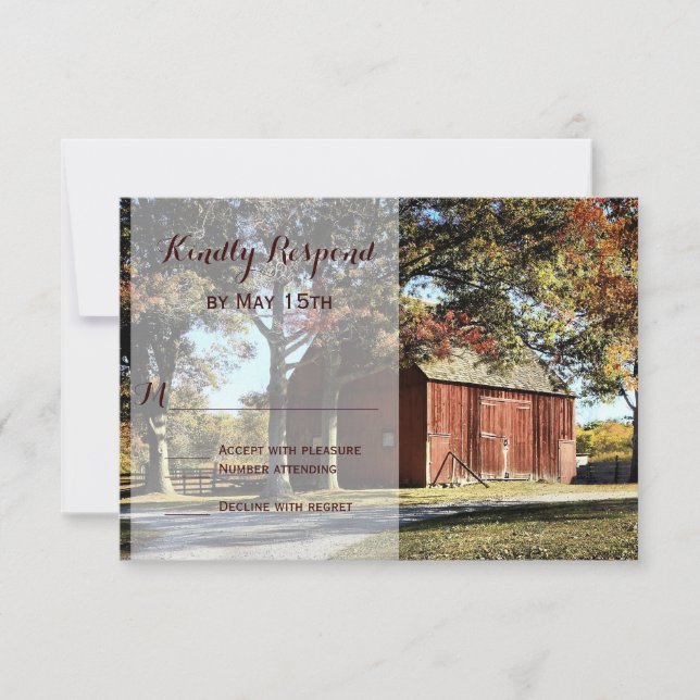 Cartões RSVP de Casamento do País de Árvores (Frente)