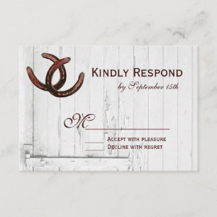 Cartões RSVP de Casamento do País Rustic Horserrad