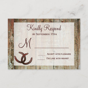 Cartões RSVP de Casamento do País Rustic Horserrad