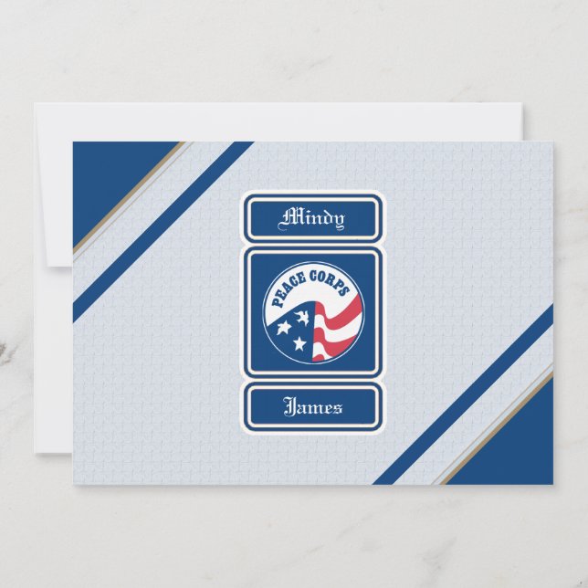 Cartões RSVP de Casamento do Peace Corps (Verso)