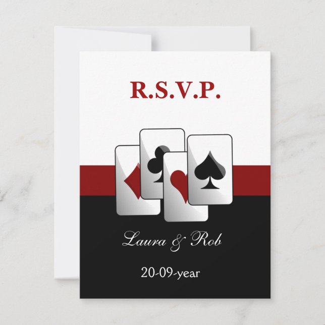 Cartões rsvp de casamento em Vegas (Frente)