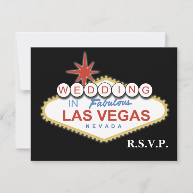 Cartões rsvp de casamento em Vegas (Frente)