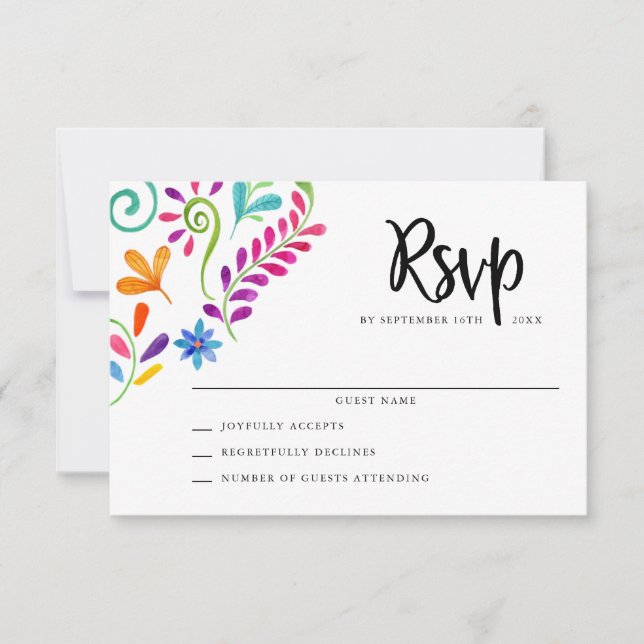 Cartões RSVP de Casamento Fiesta Mexicanos (Frente)
