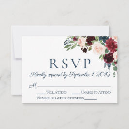 Cartões RSVP de Casamento Floral da Rússia e de Ma