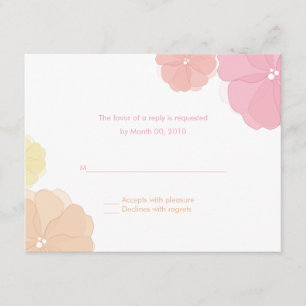 Cartões RSVP de Casamento Floral de Ombre Pastel