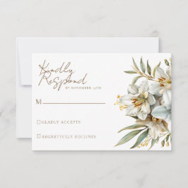 Cartões RSVP de Casamento Floral Elegante Boho Fal
