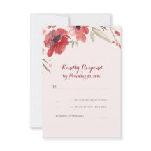Cartões Rsvp De Casamento Floral Para Aquarelas Da