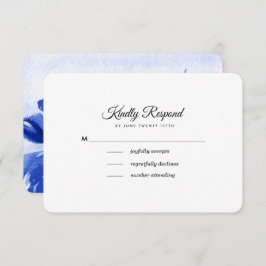 Cartões RSVP de Casamento Floral Real Blue Waterco