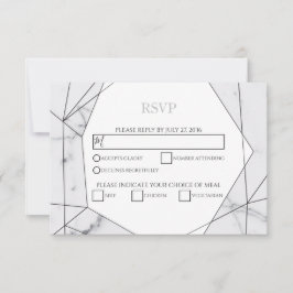 Cartões RSVP de Casamento Geométrico Elegante