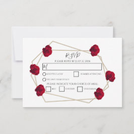 Cartões RSVP de Casamento Geométrico Elegante de R