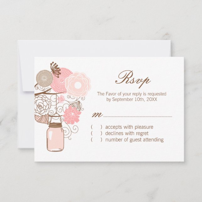 Cartões RSVP de Casamento Jar (Frente)