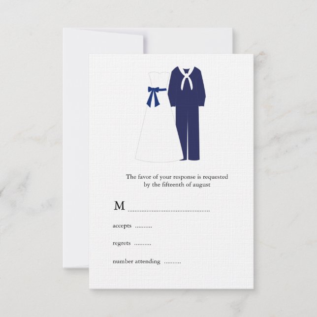 Cartões RSVP de Casamento Militar (Frente)