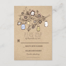 Cartões RSVP de casamento para pedras florais de r