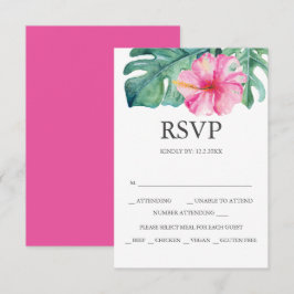 Cartões RSVP de Casamento Personalizado - Hibiscus