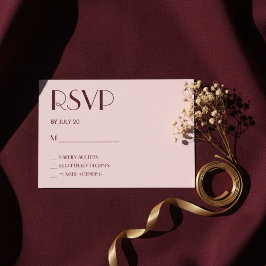 Cartões Rsvp de casamento rosa-claro