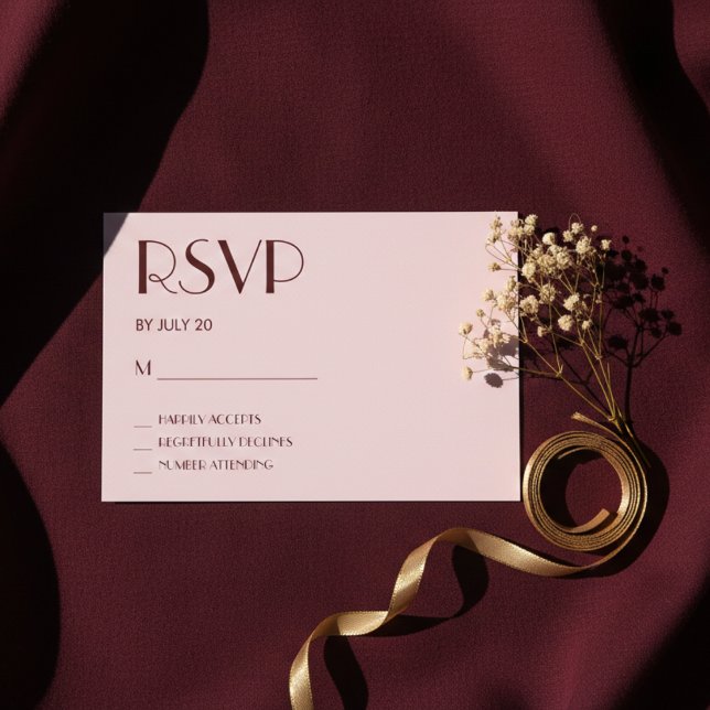 Cartões Rsvp de casamento rosa-claro (Criador carregado)