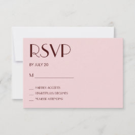 Cartões Rsvp de casamento rosa-claro