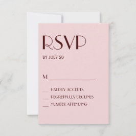 Cartões Rsvp de casamento rosa-claro