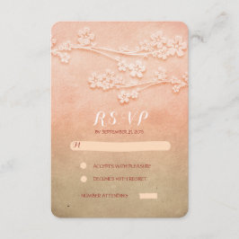 cartões RSVP de casamento rosa-d-água