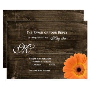 Cartões RSVP de Casamento RSVP de Margarida Laranj