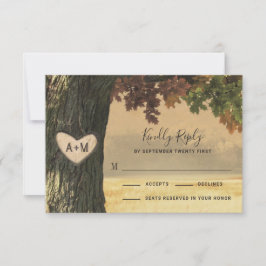 Cartões RSVP de Casamento Russo da Árvore de Carva
