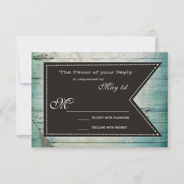 Cartões RSVP de Casamento Russo da Madeira do País (Frente)