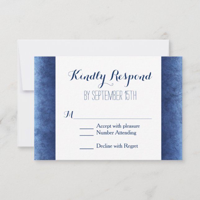Cartões RSVP de Casamento Russo de Cobalto Azul Di (Frente)