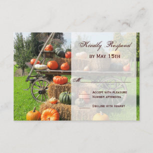 Cartões RSVP de Casamento Russo de Pumpkin e Hay
