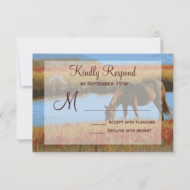 Cartões RSVP de Casamento Russo do Cavalo de Outon (Frente)