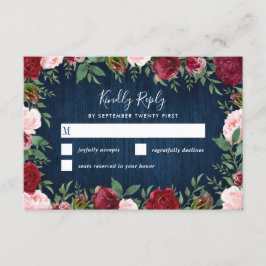 Cartões RSVP de Casamento Russo do País de marinho