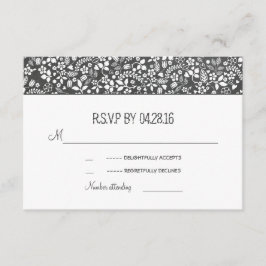 Cartões RSVP de Casamento Russo Floral