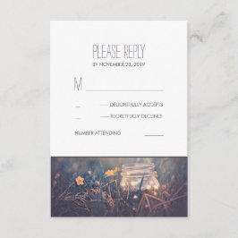 Cartões RSVP de Casamento Russo Mason Jar Lights