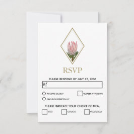 Cartões RSVP de Casamento Rustic King Protea