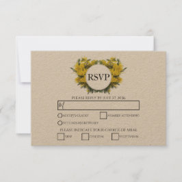 Cartões RSVP de Casamento Rustic Wattle Acacia