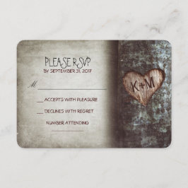 Cartões RSVP de casamento rústicos de árvores anti