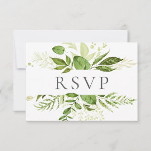 Cartões RSVP de Casamento Verde Russo com Escolha 